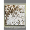 Leopard, Big Cat Animal Painting Abstract ORIGINAL Art White & Gold Textured painting, Handmade wall art