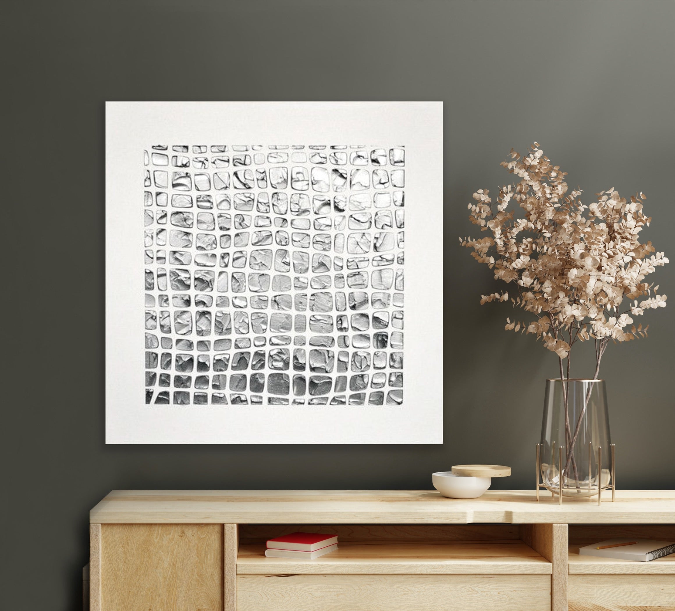 White and Silver Abstract Minimalist ORIGINAL Textured Painting palette knife Impasto, Abstract Wall Art -MADE2ORDER