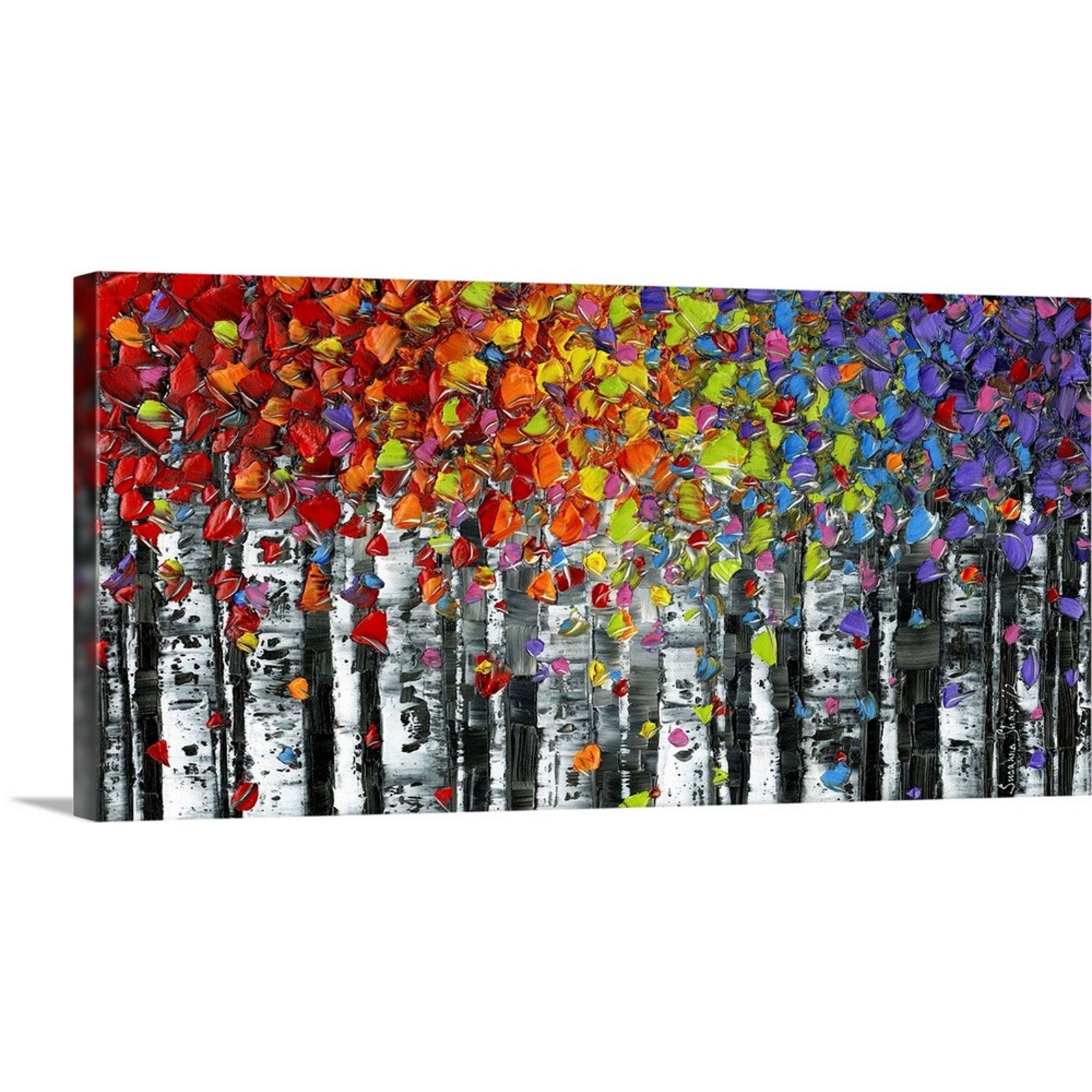 birch trees Landscape Art Abstract Wall Art Canvas PRINT by Susanna Shap