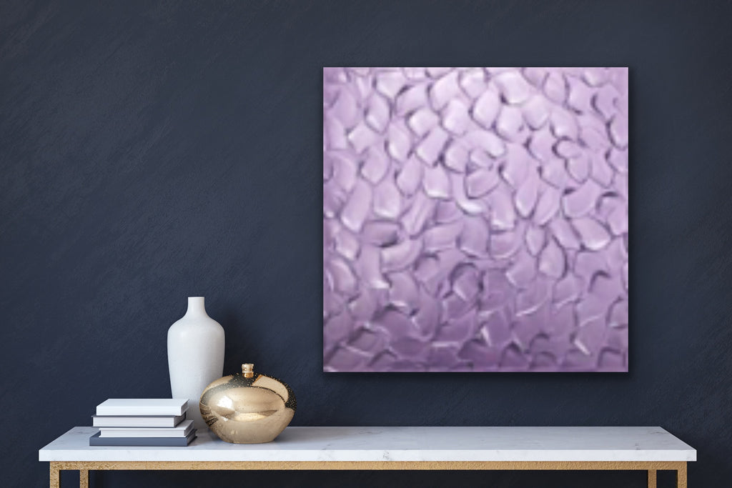 Lavender Purple Abstract Minimalist ORIGINAL Metallic Textured Painting palette knife Impasto, Abstract Wall Art -MADE2ORDER-Mix & match