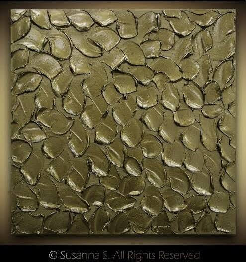 Bronze Abstract Minimalist ORIGINAL Metallic Textured Painting palette knife Impasto, Abstract Wall Art -MADE2ORDER-Mix & match