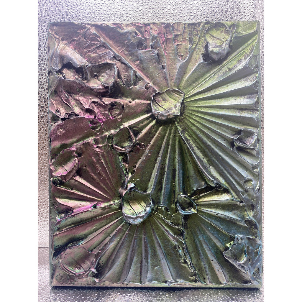 ORIGINAL Celestial Abstract Textured painting, Metallic Palette knife Impasto Art, No. 1, Small 8" x 10"