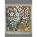 Textured Original White Cherry Blossom Palette Knife Impasto Painting (24x24")