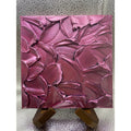 ORIGINAL Abstract Metallic Textured Pink Tourmaline painting, Palette knife Impasto Texture Small 8" x 8"