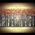 Original Copper Foliage Birch trees aspen Landscape Modern Abstract Impasto Textured painting palette knife art by susanna shap (MADE2ORDER)