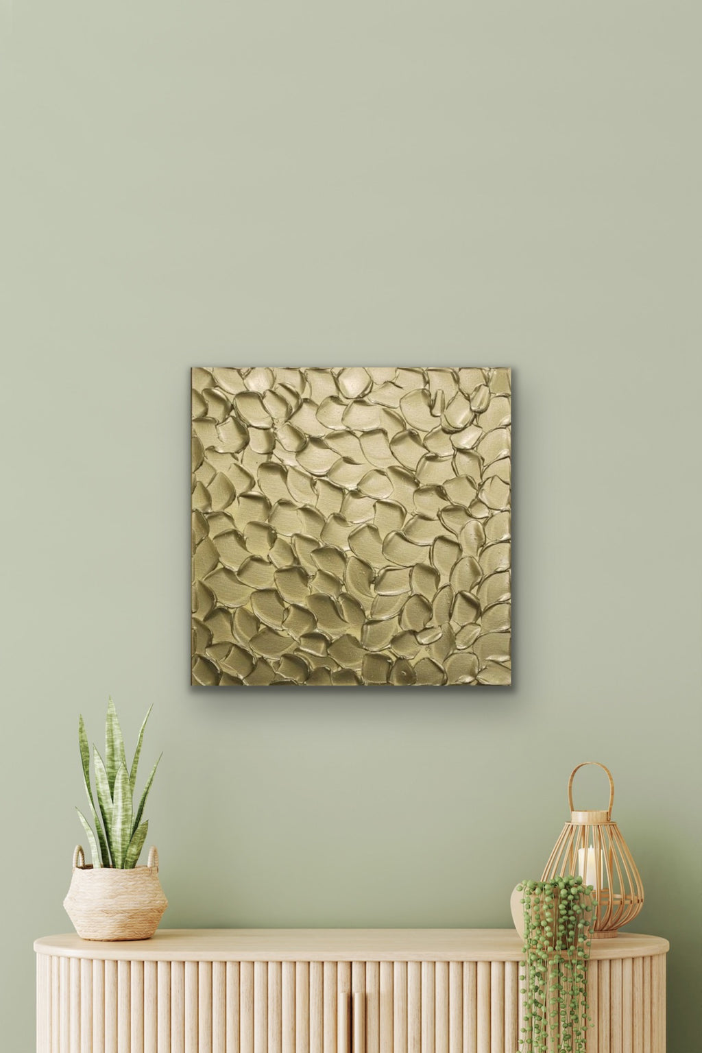 Pale Gold Abstract Minimalist ORIGINAL Metallic Textured Painting palette knife Impasto, Abstract Wall Art -MADE2ORDER-Mix & match