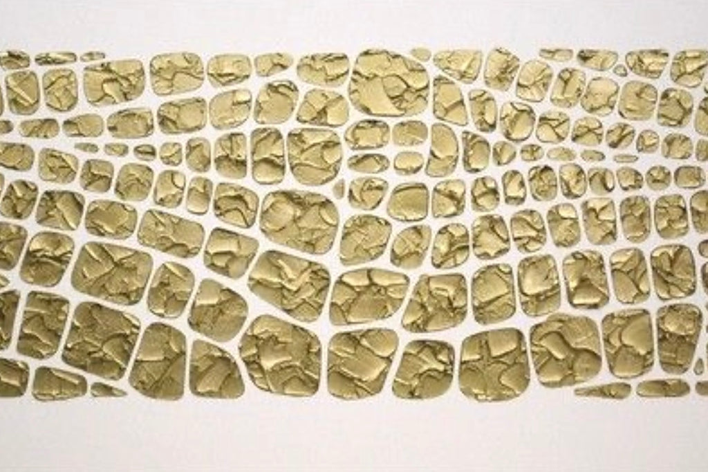 Original white and gold Textured Large Abstract Art MADE2ORDER Mosaic Painting (48”x24”)