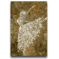 Brown and White Ballerina Art Giclee Canvas PRINT, Abstract Wall art by Susanna Shap