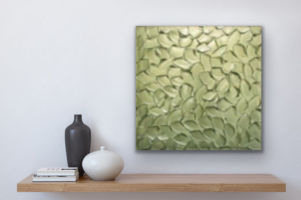 Sage Green, Abstract Minimalist ORIGINAL Metallic Textured Painting palette knife Impasto, Abstract Wall Art -MADE2ORDER-Mix & match