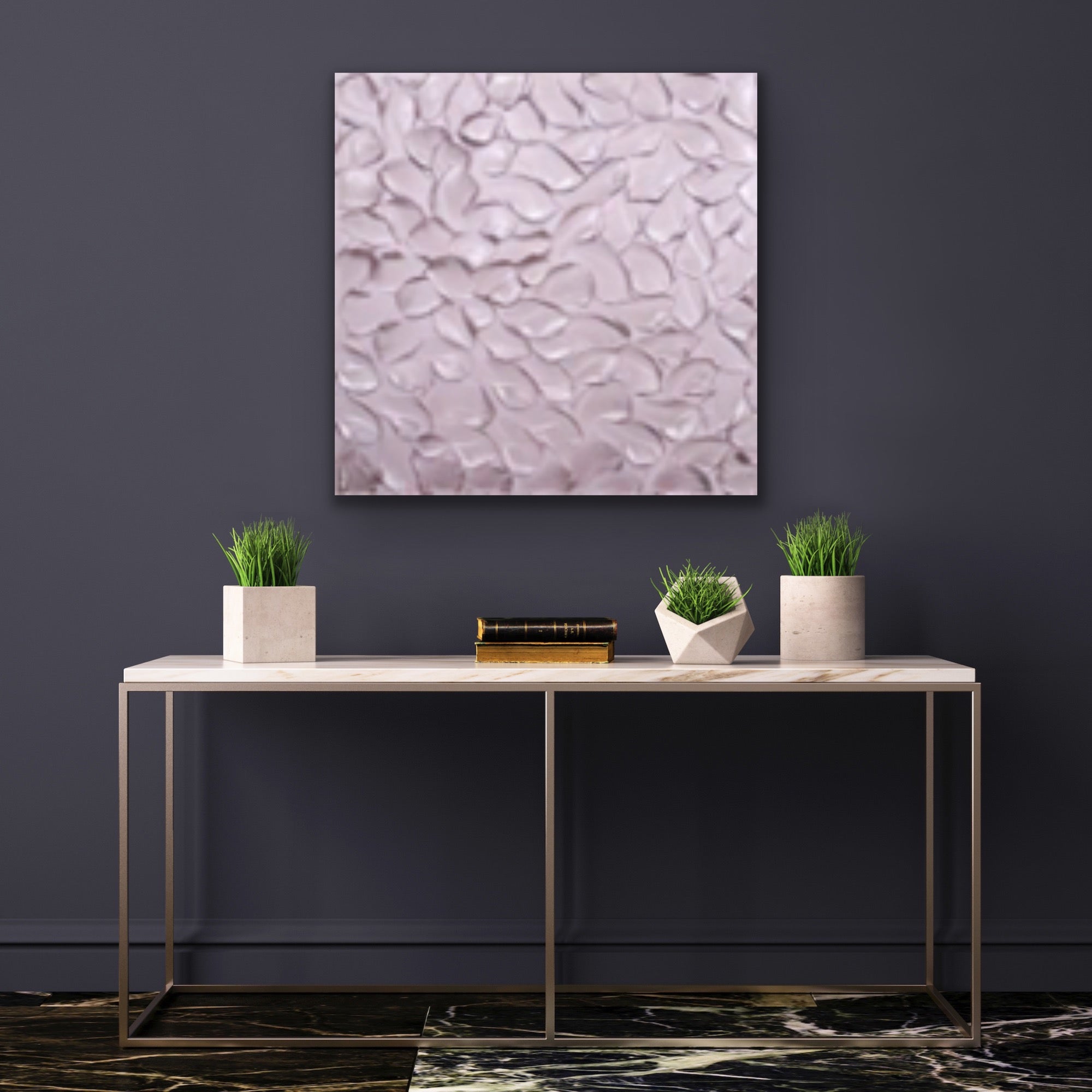 Pink Blush Abstract Minimalist ORIGINAL Metallic Textured Painting palette knife Impasto, Abstract Wall Art -MADE2ORDER-Mix & match