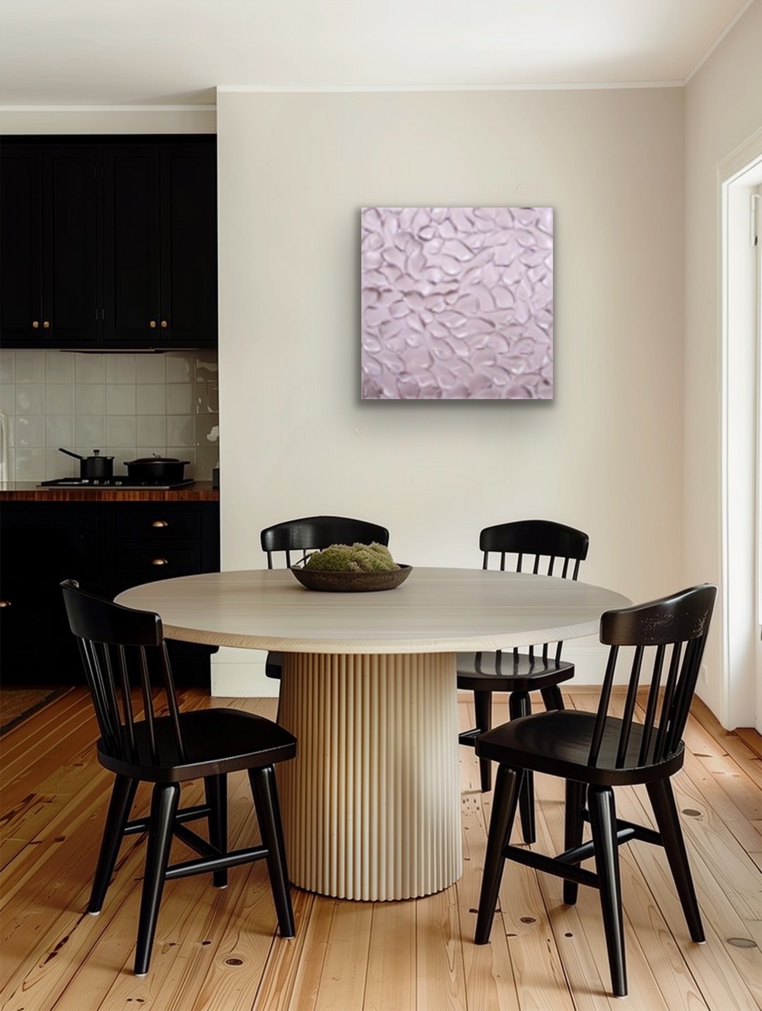 Pink Blush Abstract Minimalist ORIGINAL Metallic Textured Painting palette knife Impasto, Abstract Wall Art -MADE2ORDER-Mix & match
