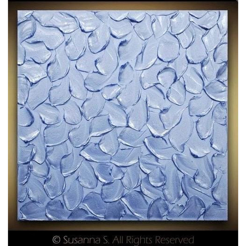 ORIGINAL Textured Silver Painting Abstract , Impasto Art on Canvas, 20x20 Susanna Shap