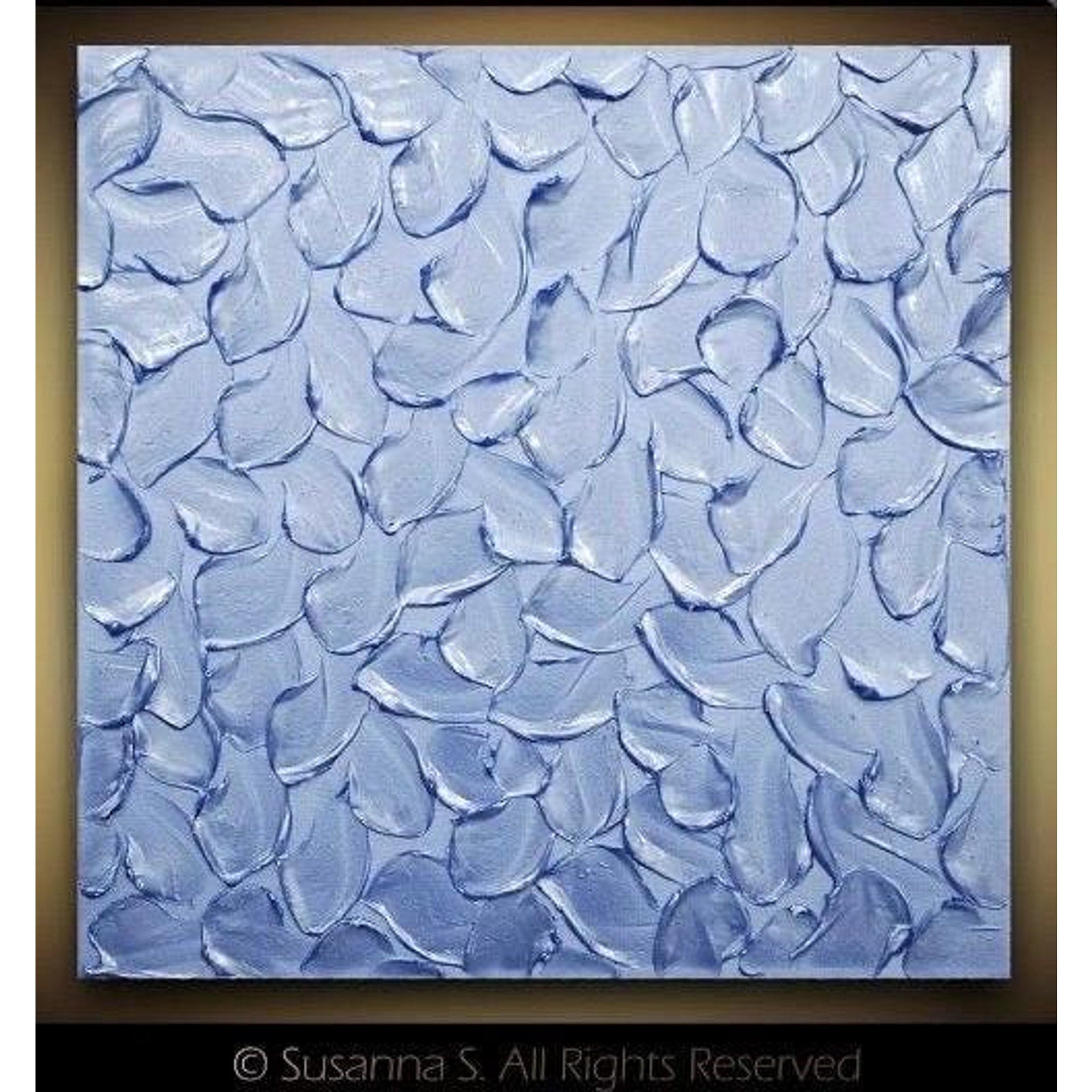 ORIGINAL Textured Silver Painting Abstract , Impasto Art on Canvas, 20x20 Susanna Shap