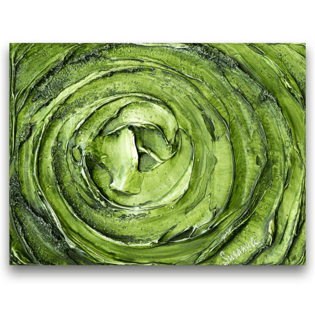 Vortex Art Green Abstract Wall Art Canvas PRINT Home Decor by Susanna Shap