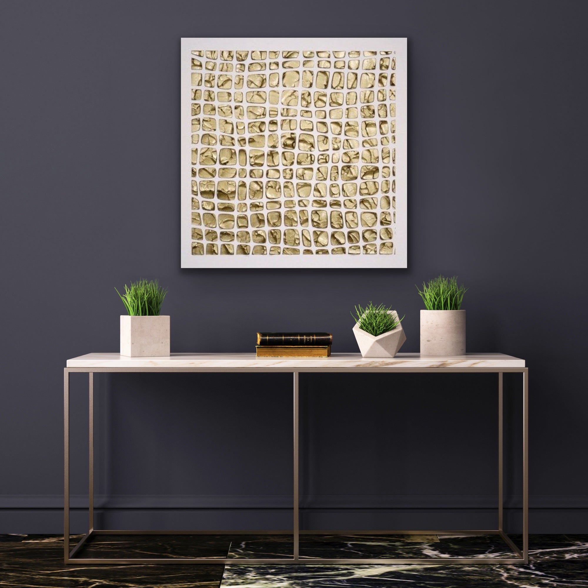 White and Gold Abstract Minimalist ORIGINAL Textured Painting palette knife Impasto, Abstract Wall Art -MADE2ORDER (Copy)