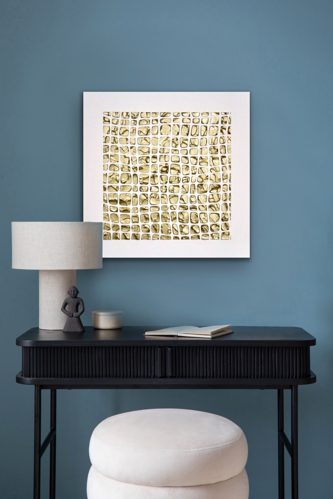 White and Gold Abstract Minimalist ORIGINAL Textured Painting palette knife Impasto, Abstract Wall Art -MADE2ORDER (Copy)