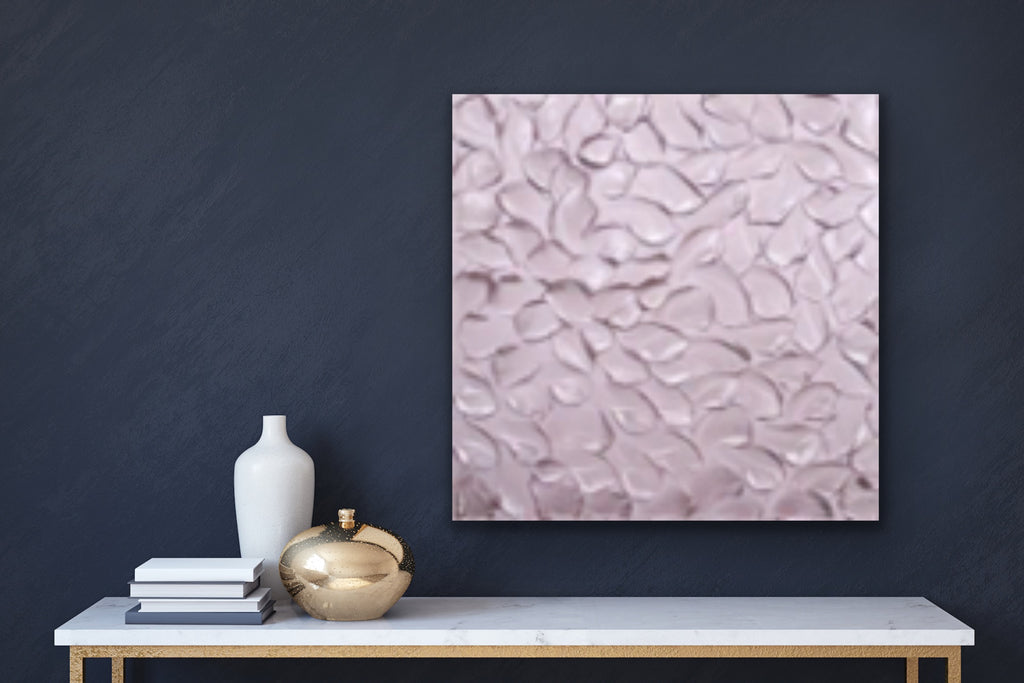 Pink Blush Abstract Minimalist ORIGINAL Metallic Textured Painting palette knife Impasto, Abstract Wall Art -MADE2ORDER-Mix & match
