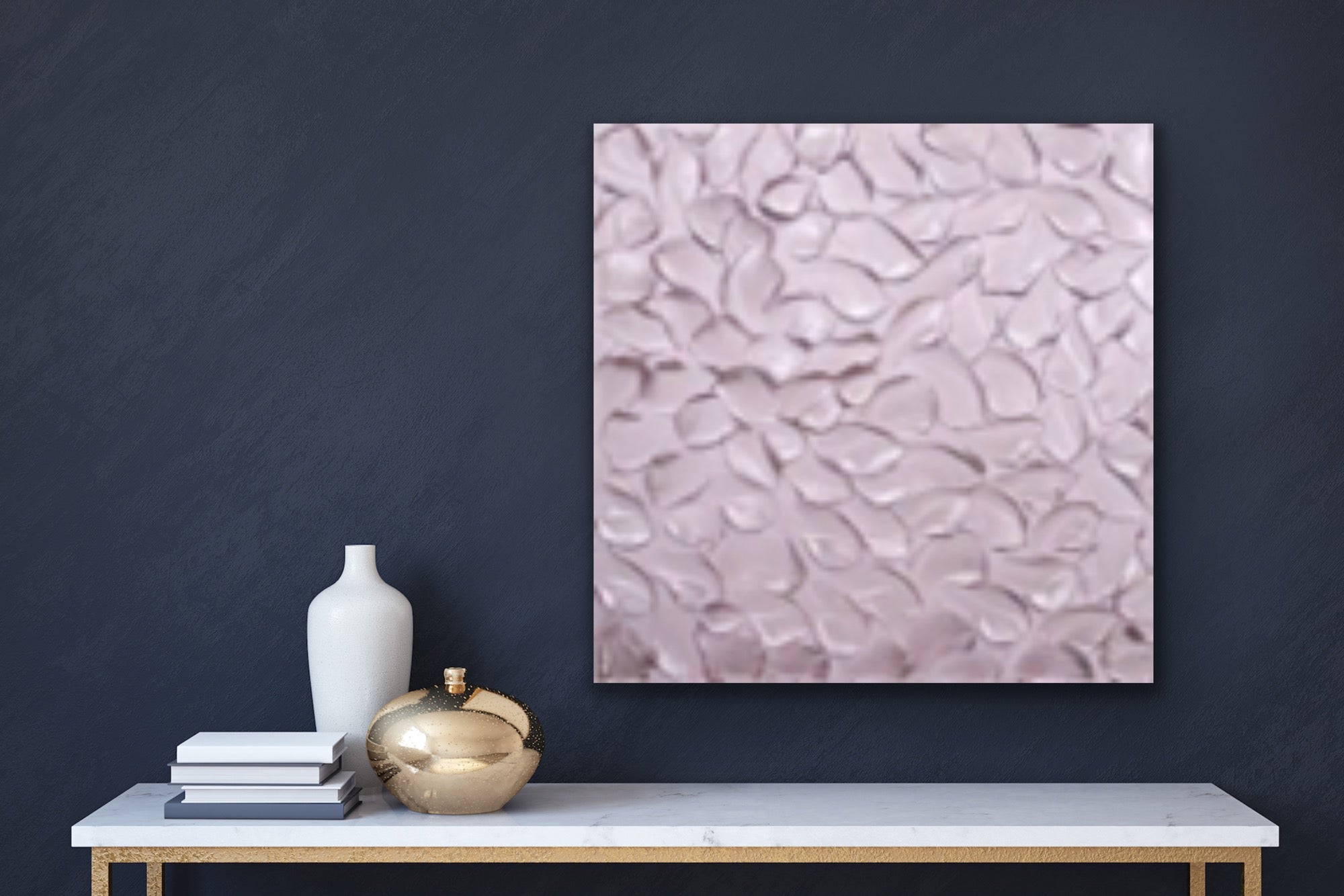 Pink Blush Abstract Minimalist ORIGINAL Metallic Textured Painting palette knife Impasto, Abstract Wall Art -MADE2ORDER-Mix & match