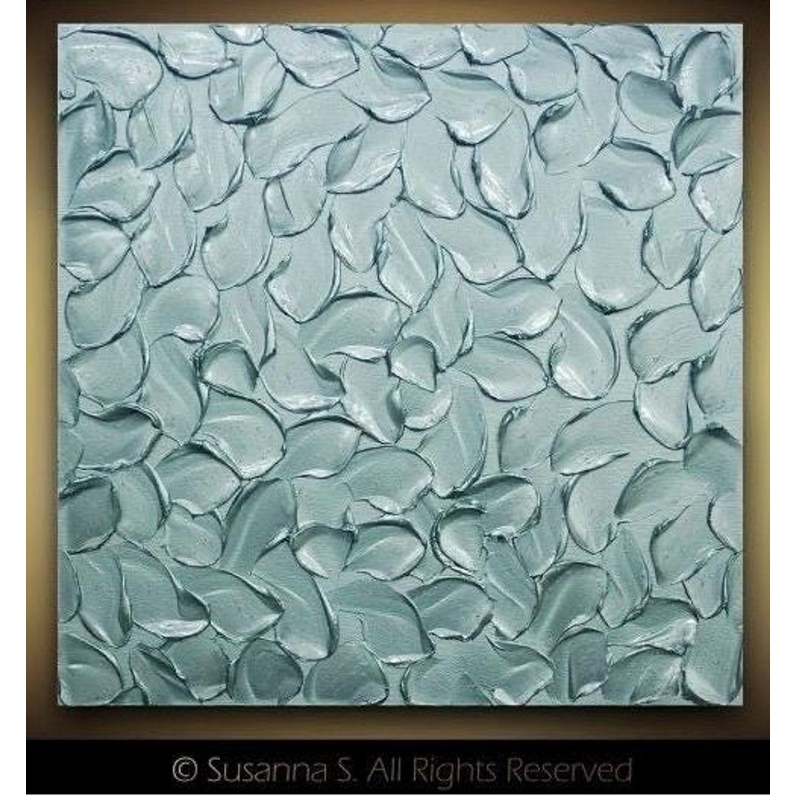 ORIGINAL Textured Silver Painting Abstract , Impasto Art on Canvas, 20x20 Susanna Shap
