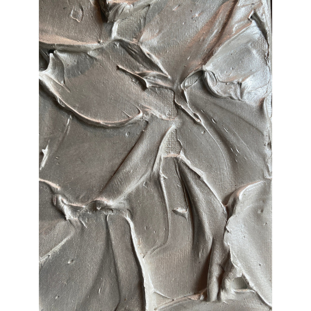"Pearl" Metallic White ORIGINAL Abstract Textured painting, Palette knife Impasto Art, Small 8"x10"