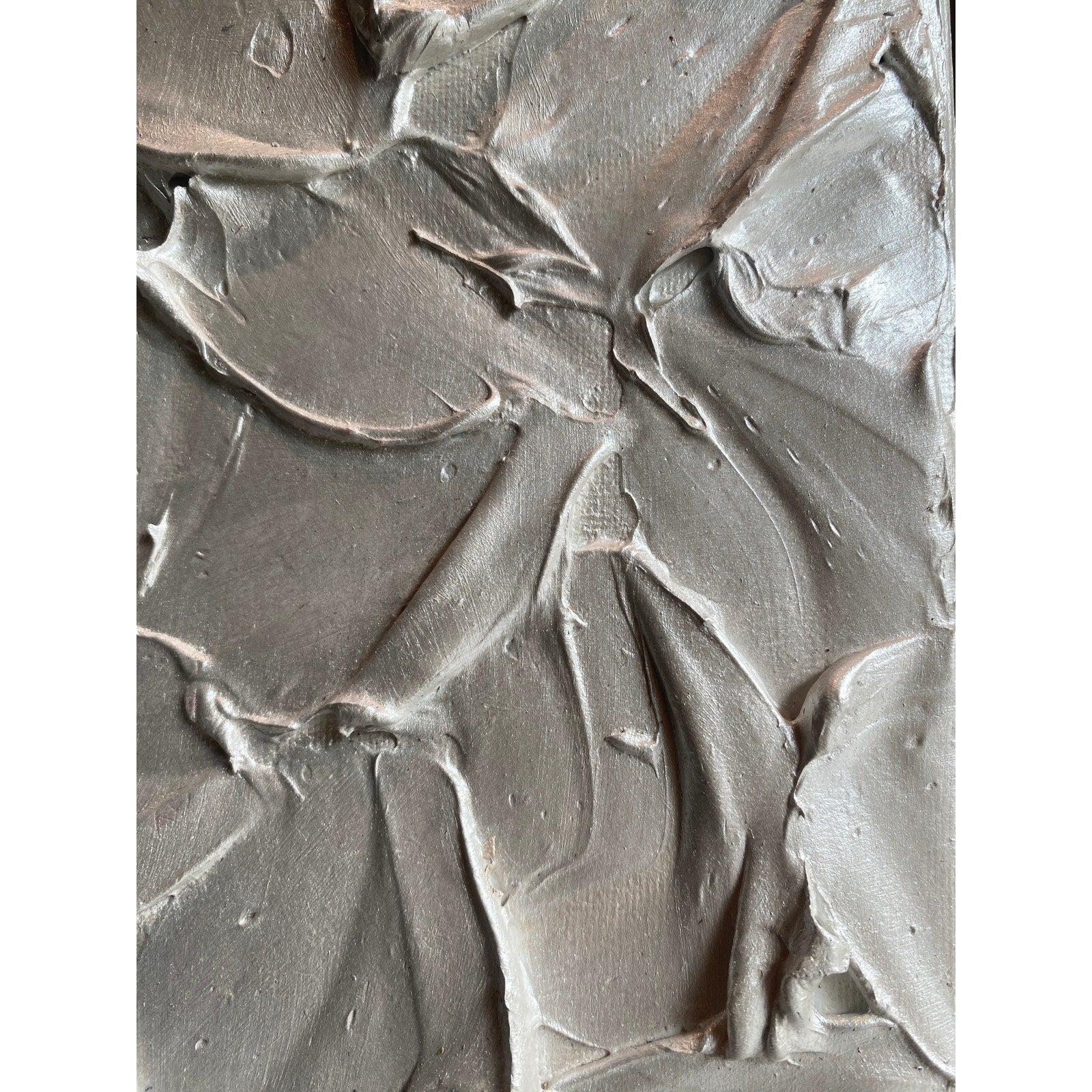 "Pearl" Metallic White ORIGINAL Abstract Textured painting, Palette knife Impasto Art, Small 8"x10"
