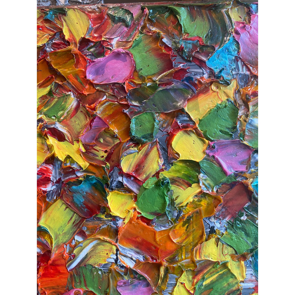 Original Textured Birch Trees Impasto Painting by Susanna Shap (48"x24")