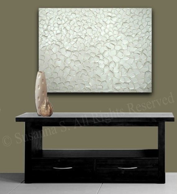 Abstract Minimalist ORIGINAL Textured White pearl Painting palette knife Impasto, Abstract Wall Art -MADE2ORDER