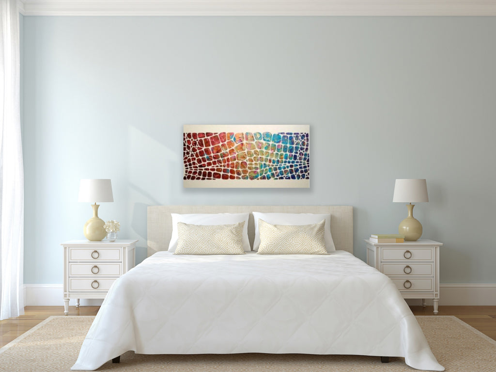 “Stained Glass” Colorful Abstract Original Palette knife Impasto Textured Large Wall Art MADE2ORDER Geometric Mosaic Painting Black and MultiColor