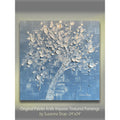 Wedgewood Blue Original Palette Knife Impasto Painting: White Cherry Blossoms tree (24"x24")