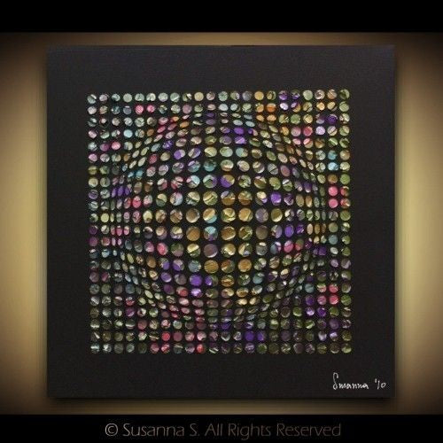 Black and Multicolor Abstract ORIGINAL Textured Painting palette knife Impasto, Abstract Wall Art -MADE2ORDER