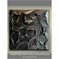 "obsidian" Metallic black ORIGINAL Abstract Textured painting, Palette knife Impasto Textured, Small 8" x 8""