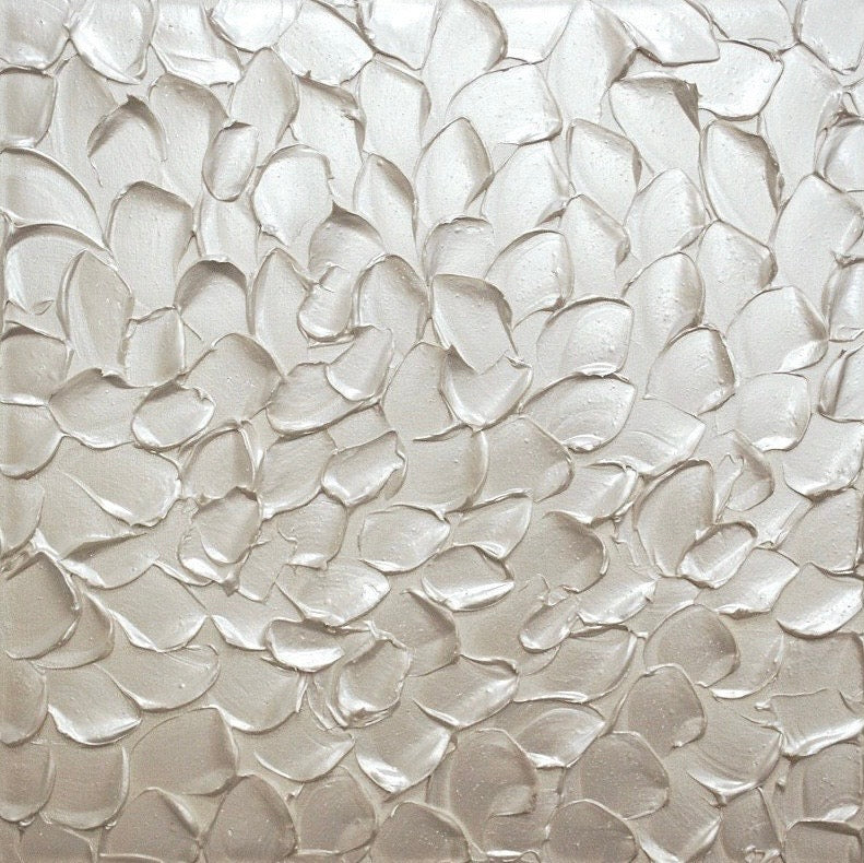 White pearl Abstract Minimalist ORIGINAL Textured Painting palette knife Impasto, Abstract Wall Art -MADE2ORDER