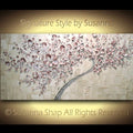 Original Cherry Blossom Tree Blush Pink & Pearl White Abstract Impasto Textured painting palette knife art by susanna shap (MADE2ORDER)
