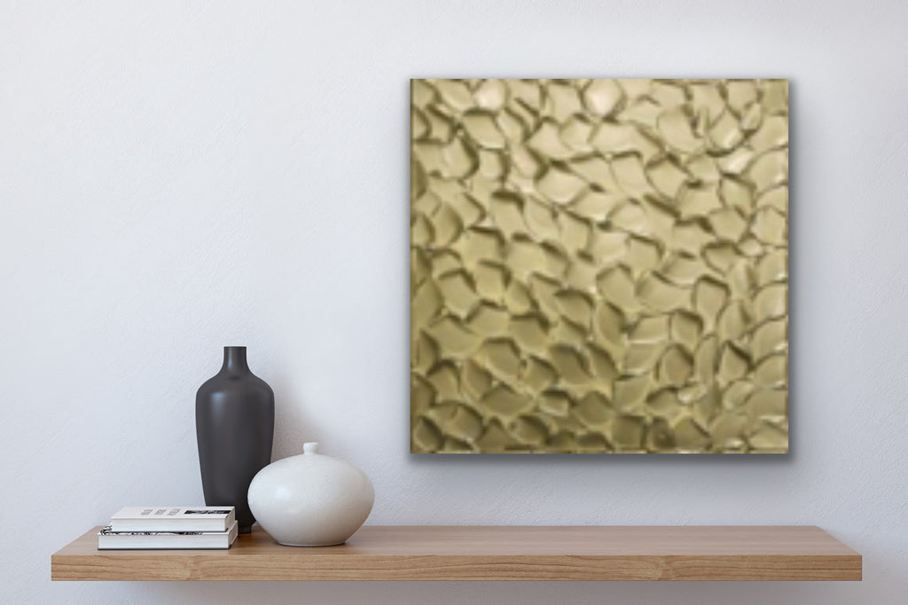 Pale Gold Abstract Minimalist ORIGINAL Metallic Textured Painting palette knife Impasto, Abstract Wall Art -MADE2ORDER-Mix & match