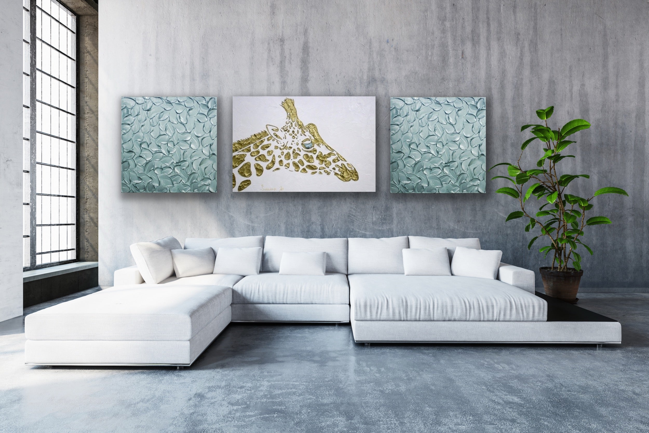 Teal blue ORIGINAL Textured Painting Abstract Minimalist Metallic palette knife Impasto, Abstract Wall Art -MADE2ORDER-Mix & match