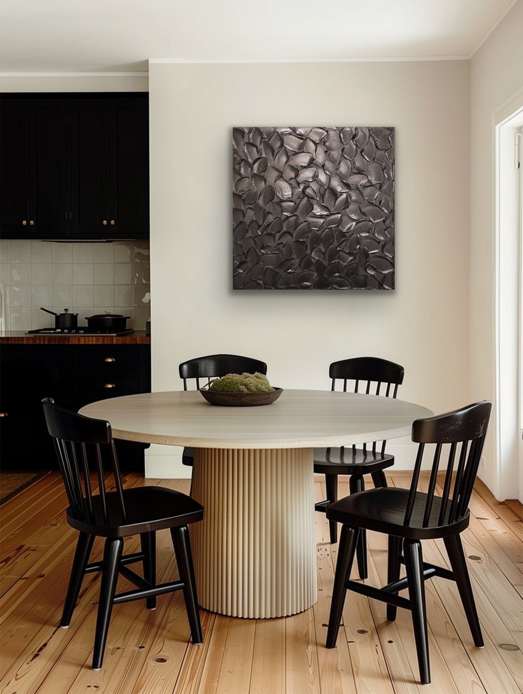 Black Pearl Abstract Minimalist ORIGINAL Textured Painting palette knife Impasto, Abstract Wall Art -MADE2ORDER-Mix & match