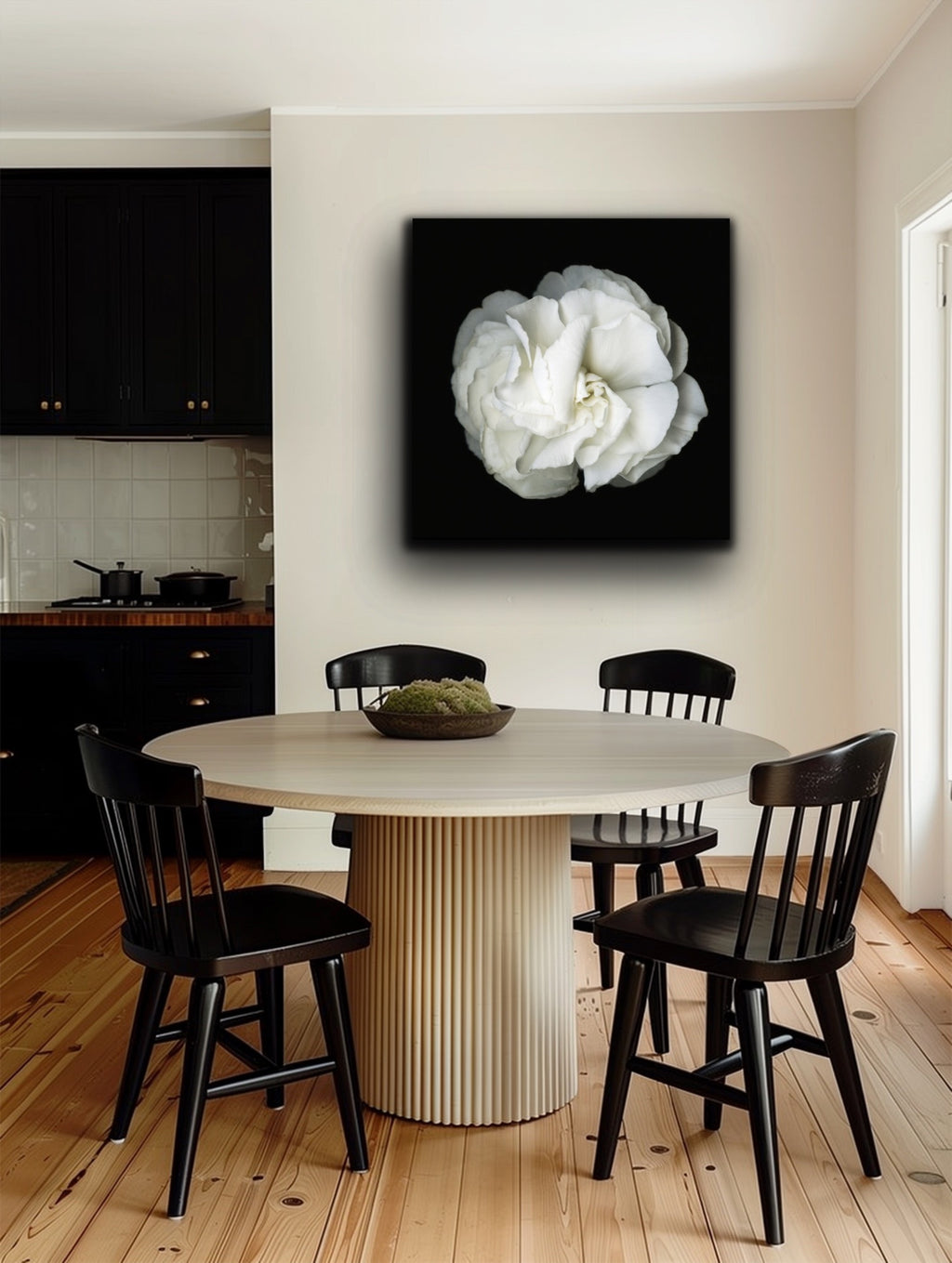 White Petunia Original Black and white Photography Decor Wall art on Stretched Canvas, large Floral Fine Art Giclee PRINTS-by Susanna shap