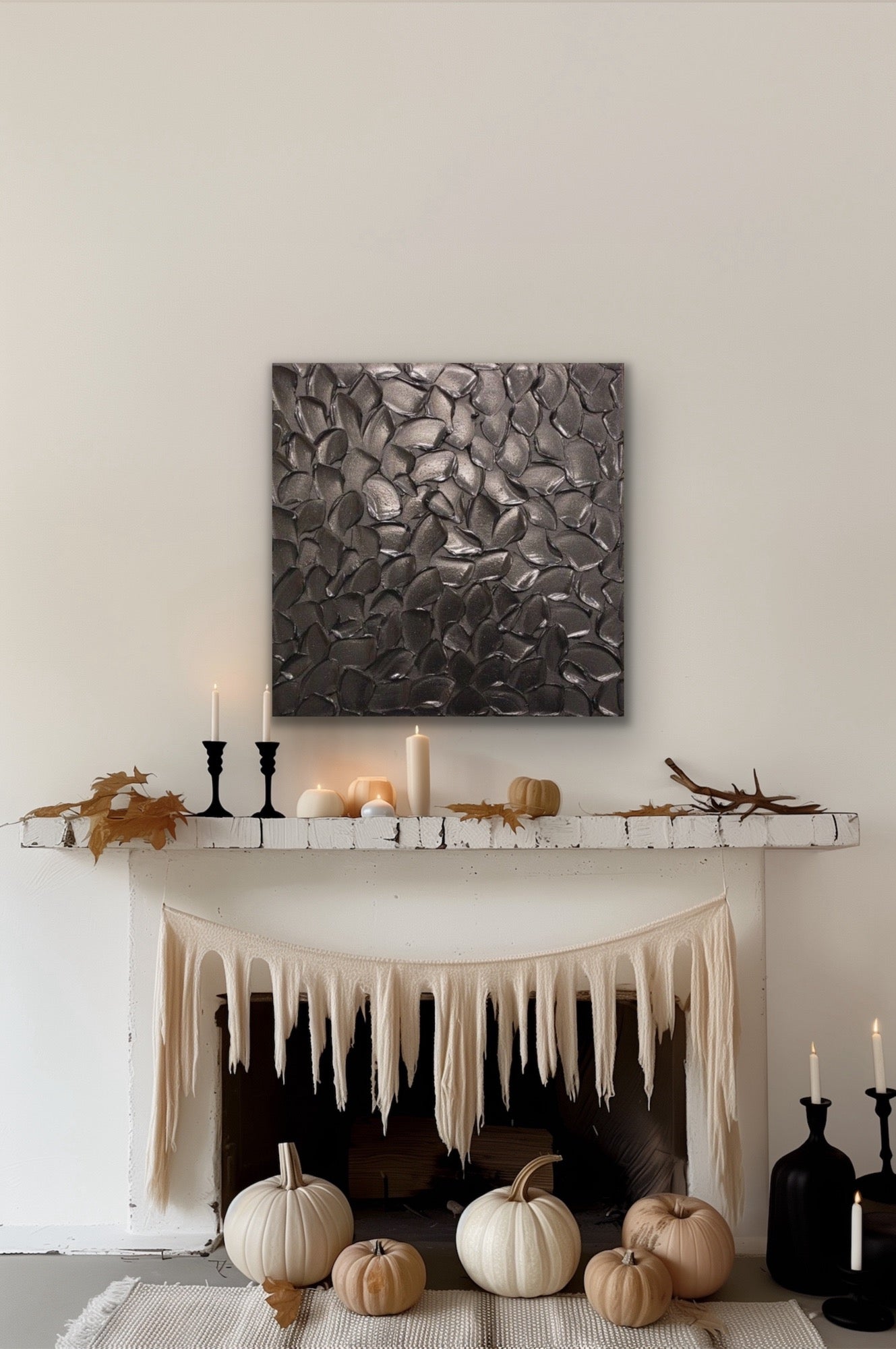 Black Pearl Abstract Minimalist ORIGINAL Textured Painting palette knife Impasto, Abstract Wall Art -MADE2ORDER-Mix & match