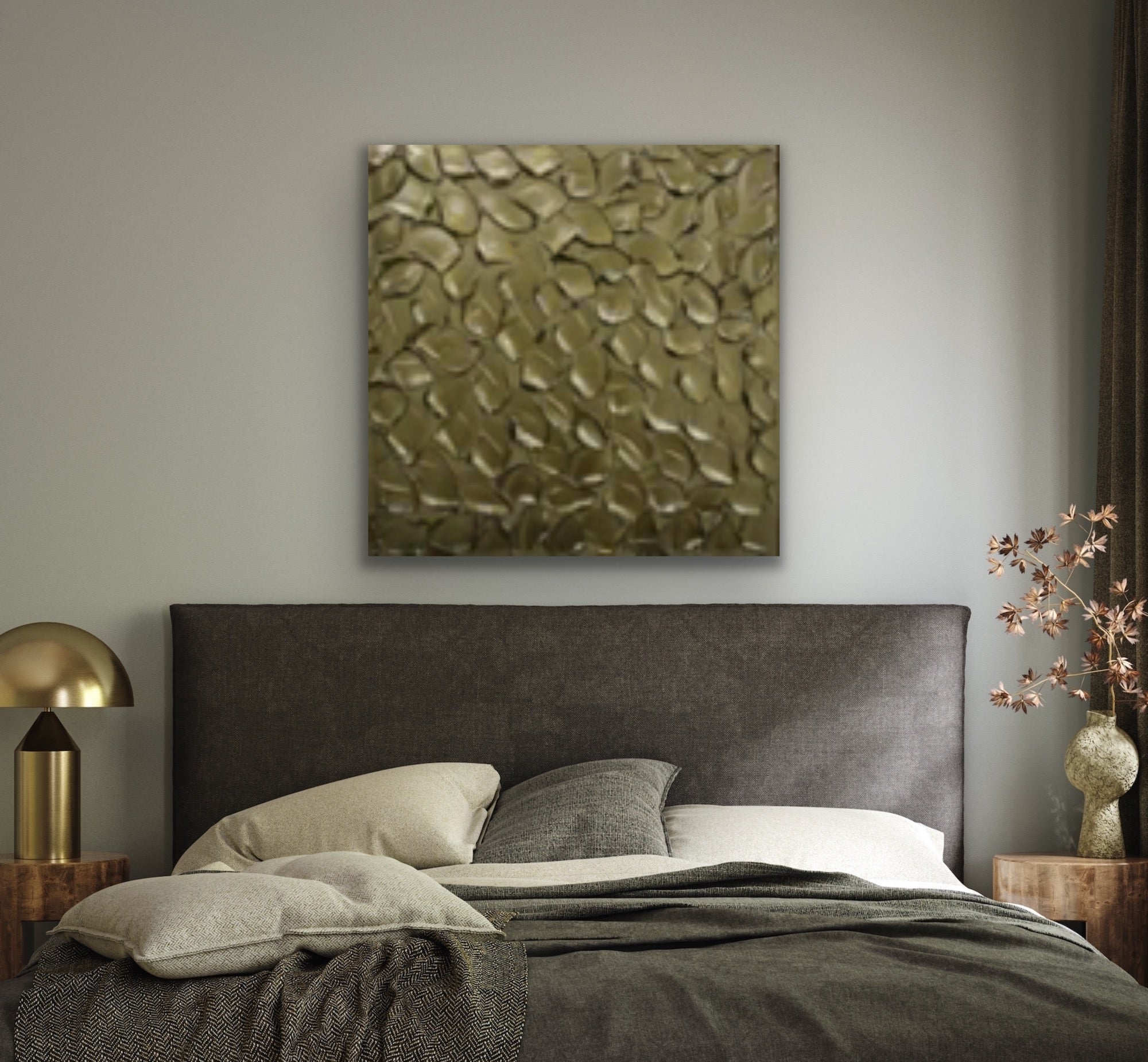 Bronze Abstract Minimalist ORIGINAL Metallic Textured Painting palette knife Impasto, Abstract Wall Art -MADE2ORDER-Mix & match