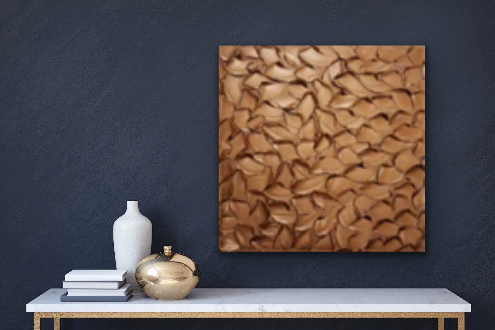 Copper Abstract Minimalist ORIGINAL Metallic Textured Painting palette knife Impasto, Abstract Wall Art -MADE2ORDER-Mix & match