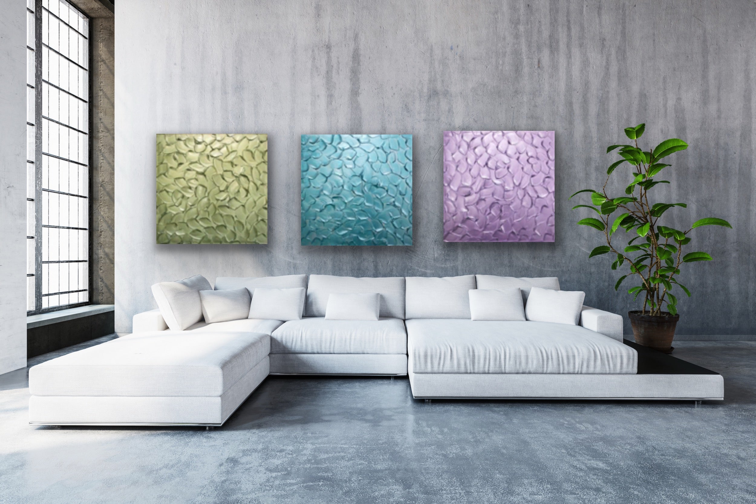 Turquoise Abstract Minimalist ORIGINAL Metallic Textured Painting palette knife Impasto, Abstract Wall Art -MADE2ORDER-Mix & match