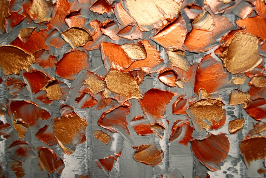 Original Copper Foliage Birch trees aspen Landscape Modern Abstract Impasto Textured painting palette knife art by susanna shap (MADE2ORDER)