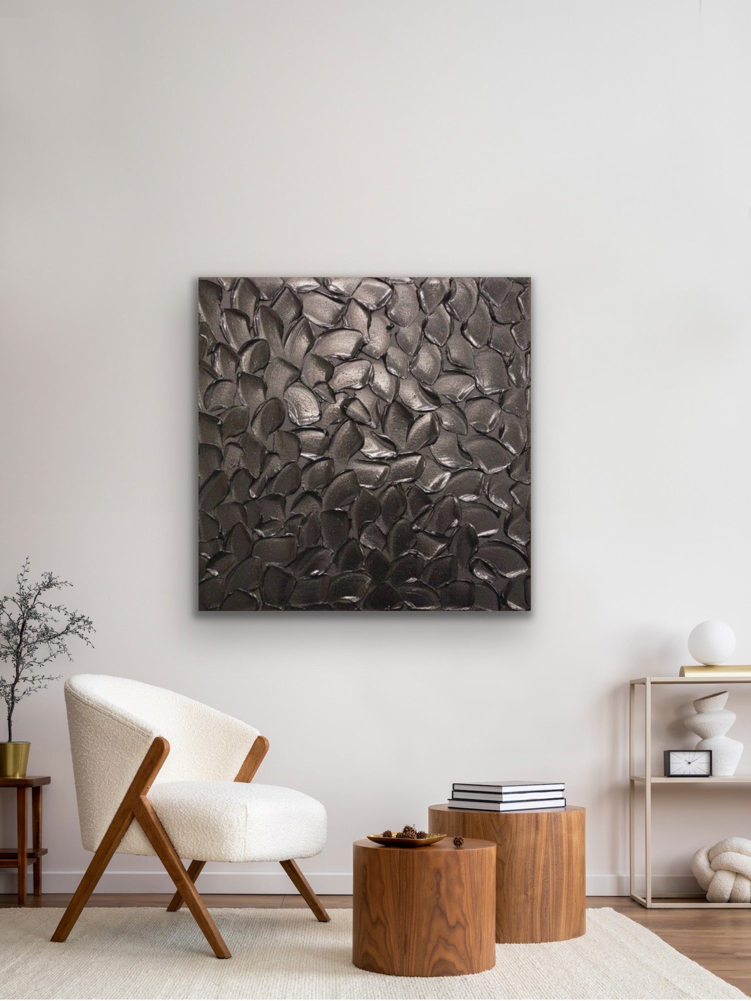 Black Pearl Abstract Minimalist ORIGINAL Textured Painting palette knife Impasto, Abstract Wall Art -MADE2ORDER-Mix & match