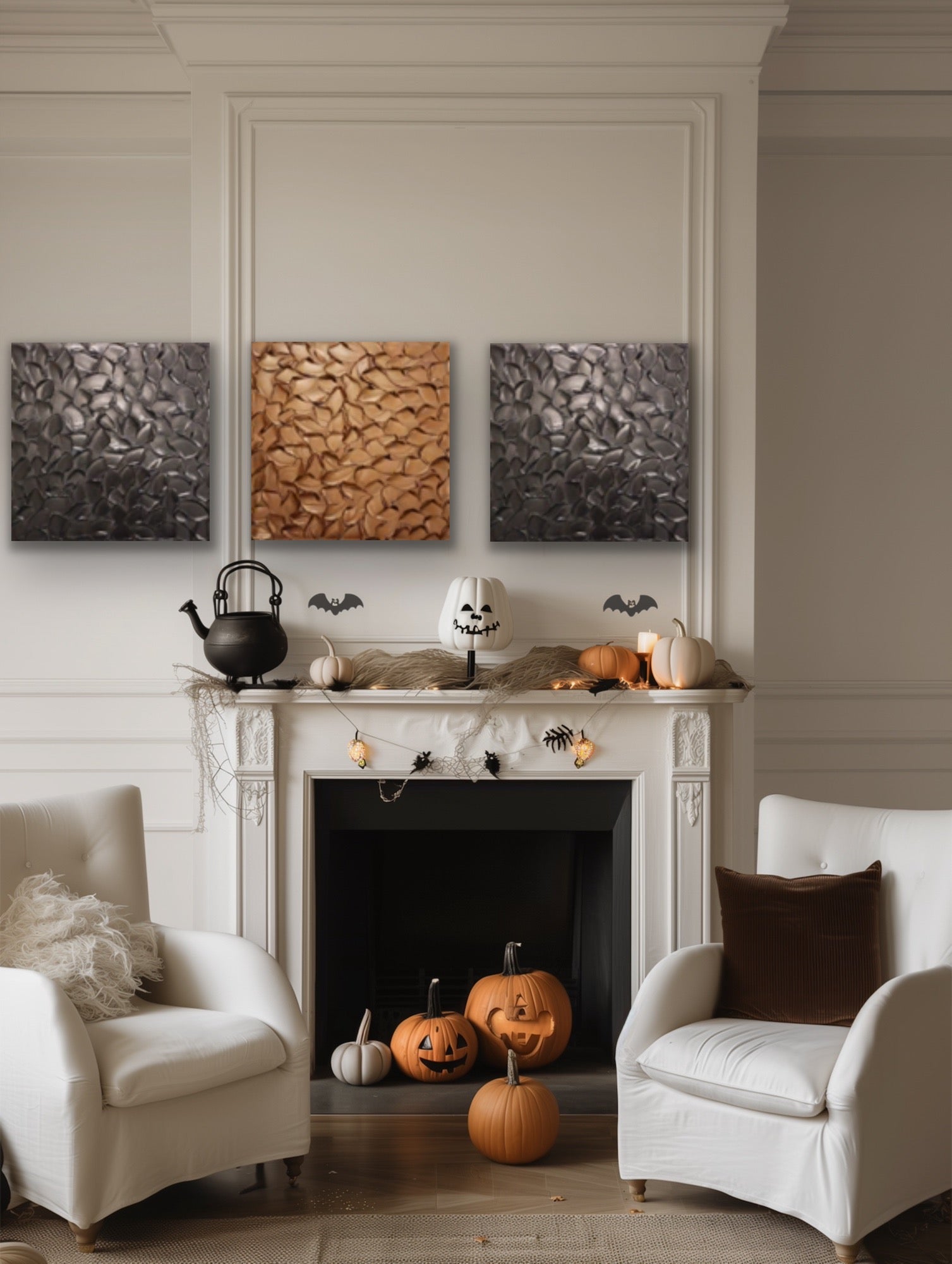 Copper Abstract Minimalist ORIGINAL Metallic Textured Painting palette knife Impasto, Abstract Wall Art -MADE2ORDER-Mix & match