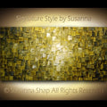 Olive green modern abstract squares geometric palette knife impasto textured painting in canvas, made to order by susanna shap