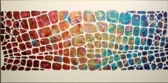 “Stained Glass” Colorful Abstract Original Palette knife Impasto Textured Large Wall Art MADE2ORDER Geometric Mosaic Painting Black and MultiColor