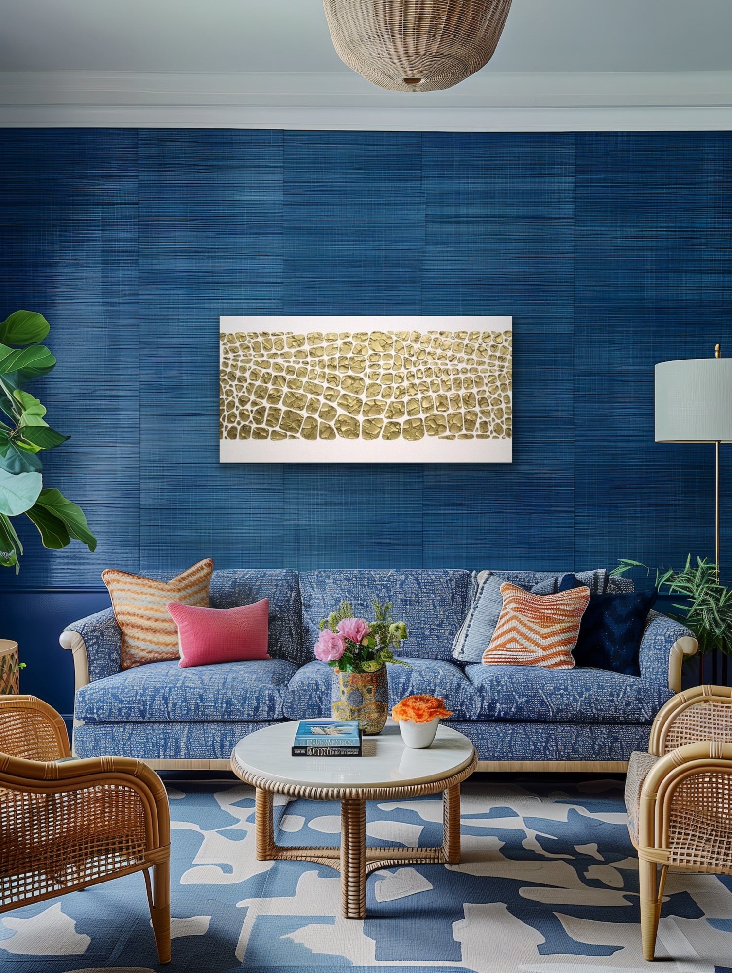 Original white and gold Textured Large Abstract Art MADE2ORDER Mosaic Painting (48”x24”)