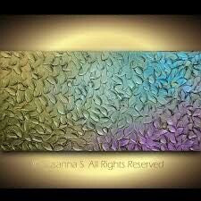 Original Metallic “mermaid scales” multicolor large textured abstract painting palette knife impasto art by susanna shap (MADE2ORDER)