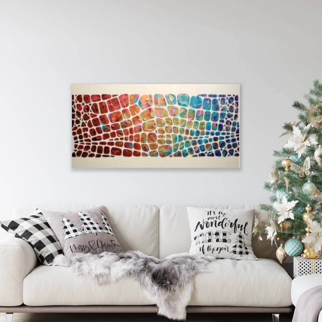“Stained Glass” Colorful Abstract Original Palette knife Impasto Textured Large Wall Art MADE2ORDER Geometric Mosaic Painting Black and MultiColor