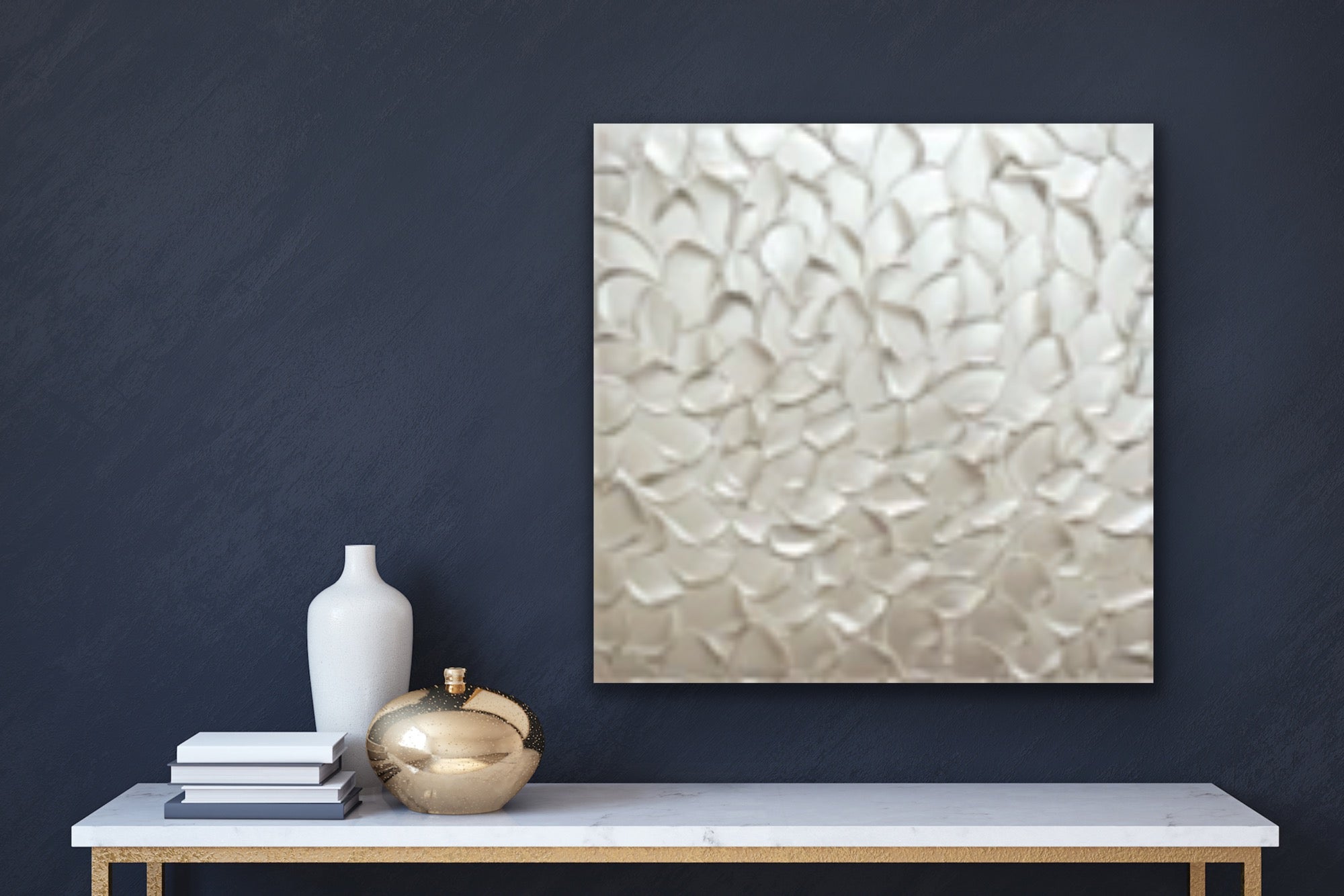 White pearl Abstract Minimalist ORIGINAL Textured Painting palette knife Impasto, Abstract Wall Art -MADE2ORDER
